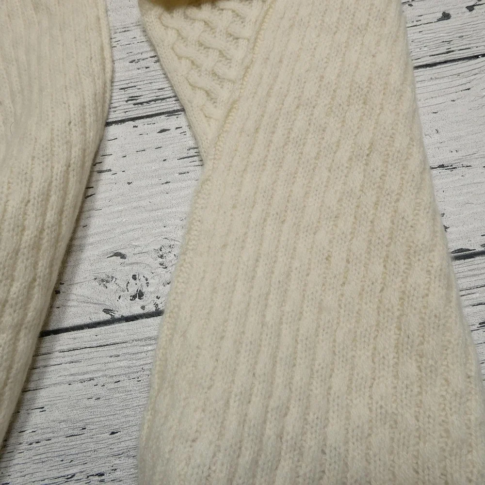 Collectioneighteen Cashmere Scarf Womens One Size White Knit Textured Winter